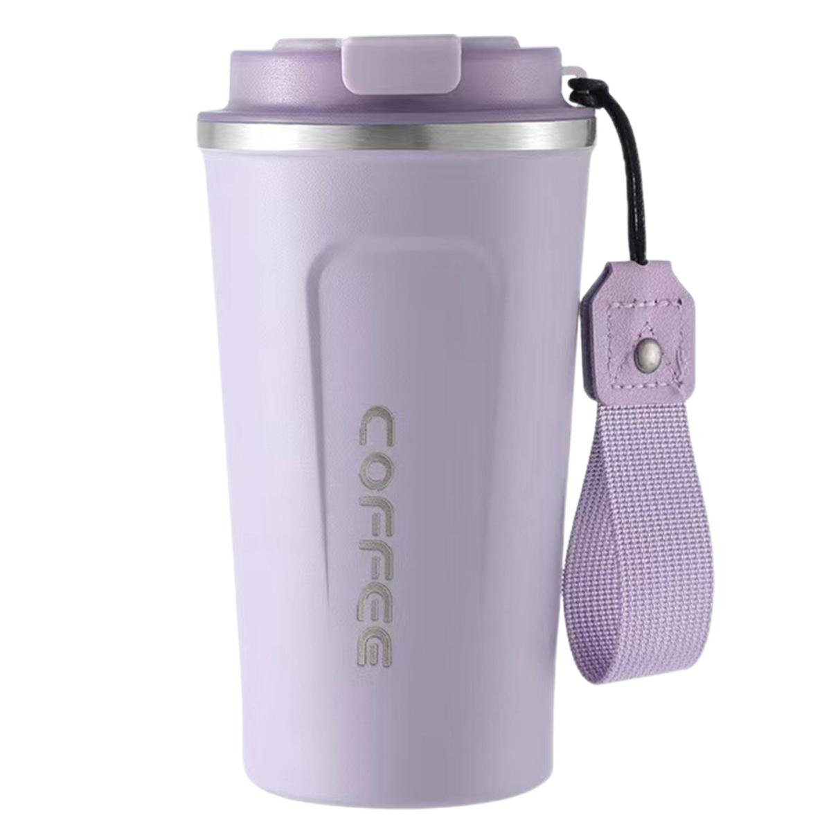 

Yousheng 510 мл дорожная кофейная кружка с защитой от разливов и герметичной крышкой, изолированная экологически чистая чашка из нержавеющей стали, которую можно пить одной рукой фиолетовый