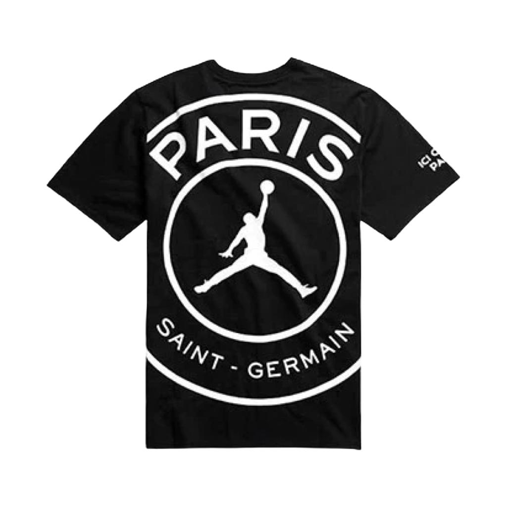 Jordan x Paris Saint-Germain Logo T-shirt Black/White Men Streetwear BQ4273-010