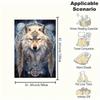 "White Wolf Spirit Dreamcatcher Wall Art Print"Blanket Flannel Throw Blanket for Sofa, Bed, Travel, Camping, Office, Couch, Chair, And Bed G