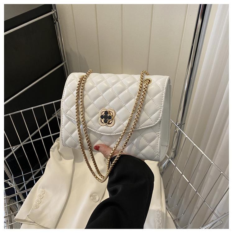 

Жіноча сумка 2024 року, нова модна, корейська версія, універсальна маленька сумка, жіноча іноземна сумка-мессенджер через одне плече, ромбоподібна квадратна сумка білий