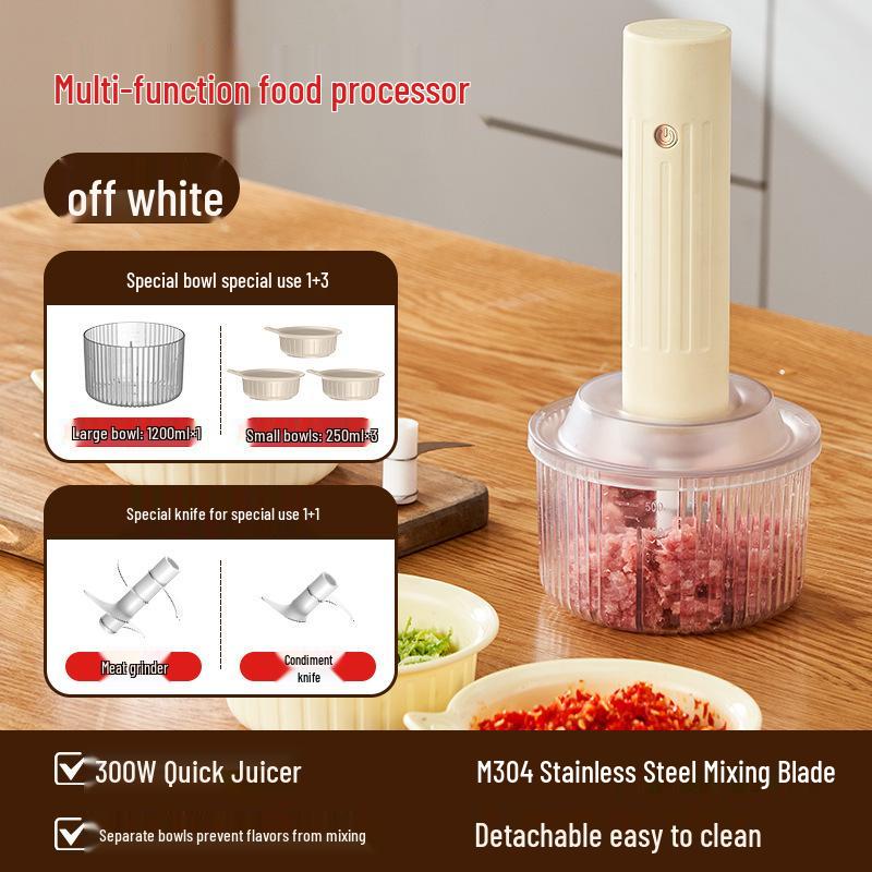 Wireless Electric Food Processor: Meat Grinder, Vegetable Chopper & Garlic Masher