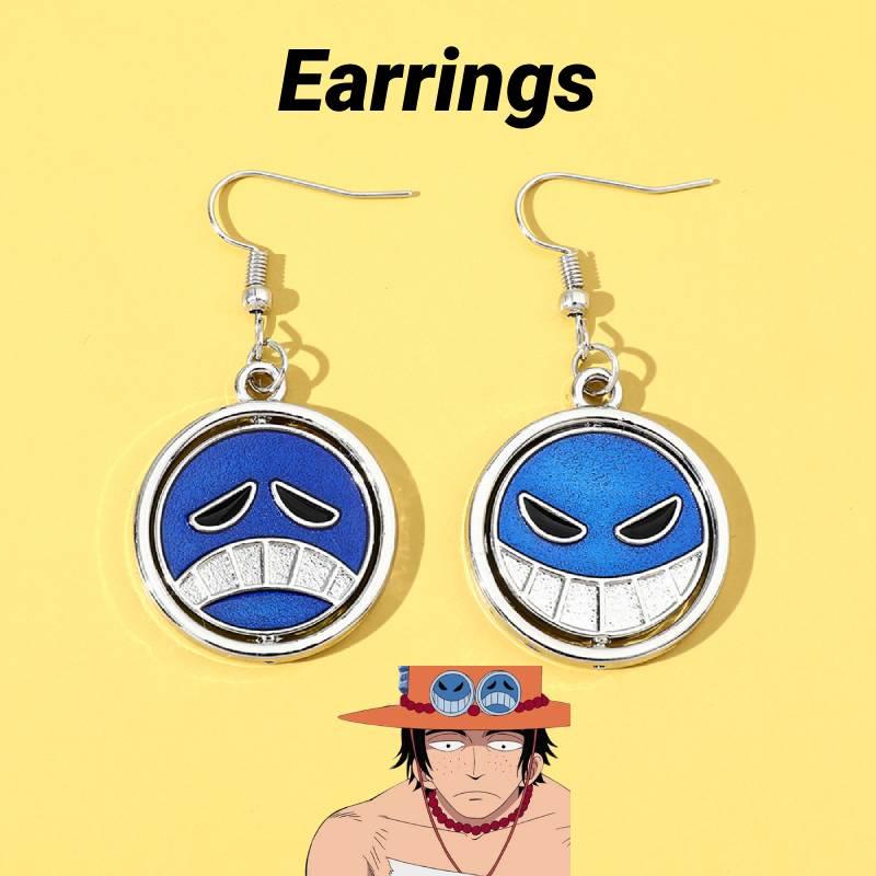 Cartoon Character Zinc Alloy Earrings Wholesale Anime Pirate King Ear Jewelry