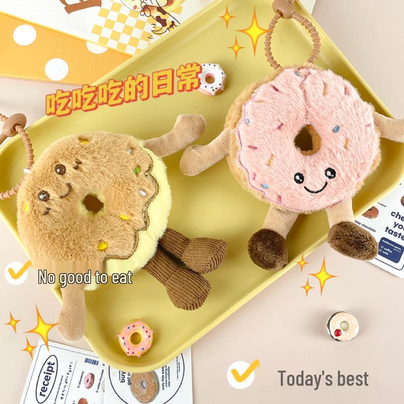 Sweet French Donut Plush Pendant: Cute Dessert Charm for Bags & Gifts