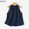 ZANZEA Women Casual O-neck Off Shoulder Sleeveless Tank Tops