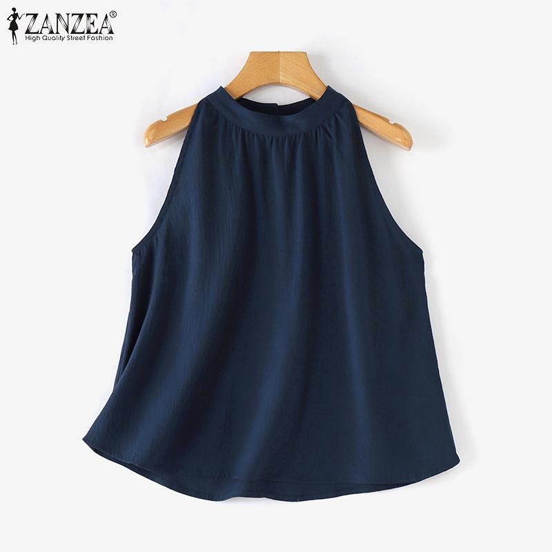 ZANZEA Women Casual O-neck Off Shoulder Sleeveless Tank Tops