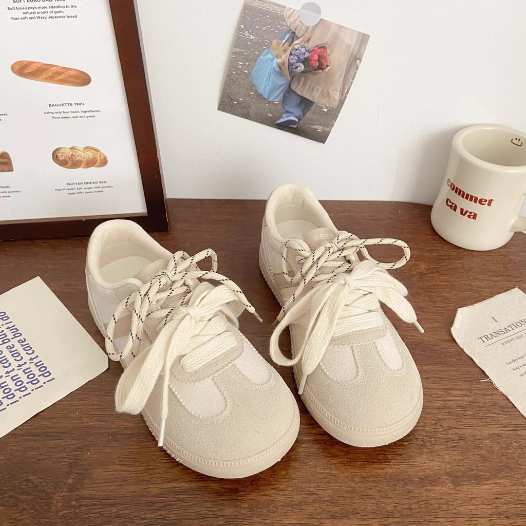 Dexun board shoes women's round head autumn new chic niche Korean version bread shoes student sports ugly cute little white shoes