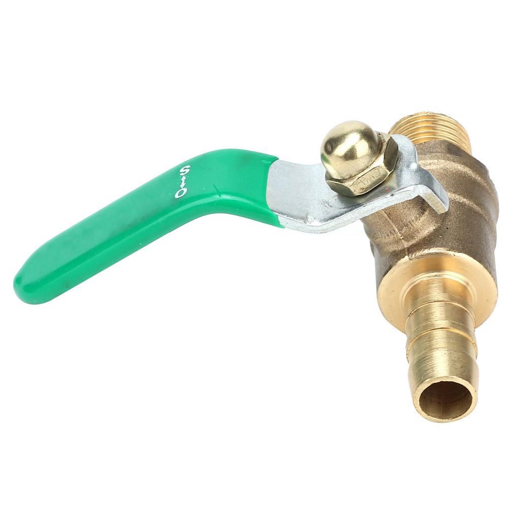 G1Celsius4   Male to 8Celsius10Celsius12mm Hose Barb   Valve Green Lever Handle Thicken Brass Valve(8mm)