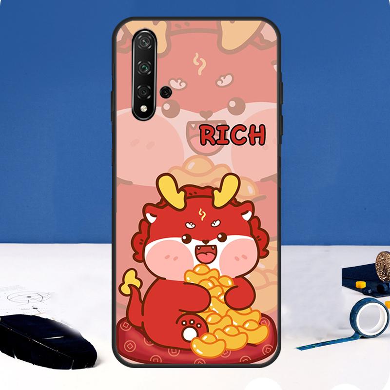 2024 New Year Dragon Rich Cover For Huawei Nova 10 9 SE 11i 8i 7i 3i Y90 Y91 Y70 Y60 Y61 5T P30 P60 Pro P40 Lite Case