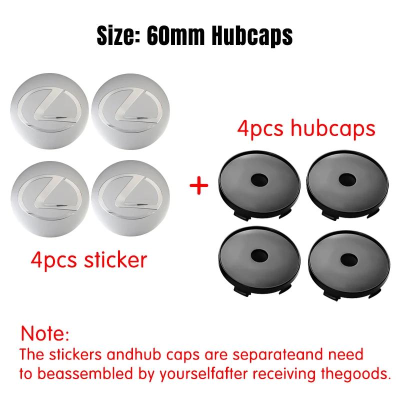4pcs 56/60mm Car Styling Car Wheel Center Hub Cap Covers Badge For Lexus ES RX NX LS UX LM LX GX LC RZ IS CT GS RC HS SC TX LBX