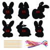 24pcs 2026 New Easter Party Scratch Paintings,Rabbit Festival Scratch Cards,Easter DIY Gift Decoration Hangtags,Home Decoration.
