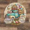 Vintage Easter Bunny Truck Metal Wall Art Sign