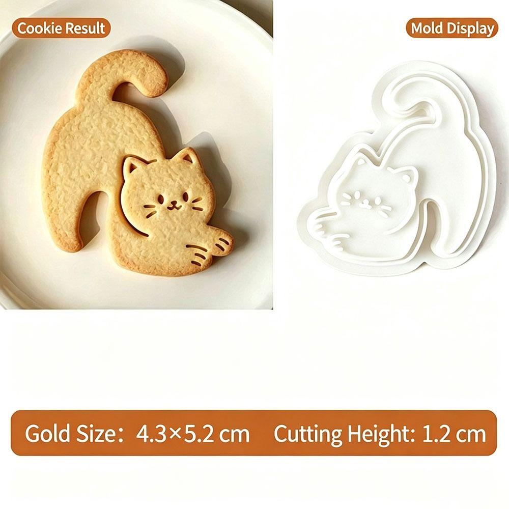 PLA Cat Cookie Mold Hanging Cup Cat Baking Stamp Cookie Baking Mold Coffee Cup Decoration