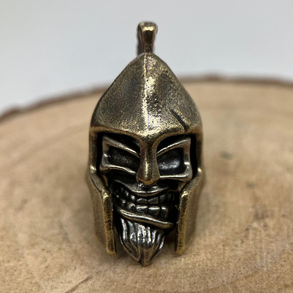 Ancient Greek Helmet Soldiers Brass Knife Beads EDC DIY Woven Bracelets Lanyard Key Chain Pendant Accessories Men Outdoor Tool Hangings Charms