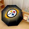 Pittsburgh Steelers Print Auto 8?Ribs Folding Umbrella Wind Resistant Lightweight Automatic Umbrella For Daily Travel