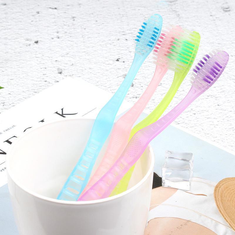 Brosse à dents pour adulte en charbon de bambou à poils souples - Jetable et écologique