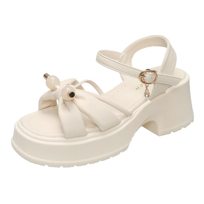 Sandals women's summer wear 2025 versatile small fragrant temperament with skirt height increase thick heel with word fashion sandals