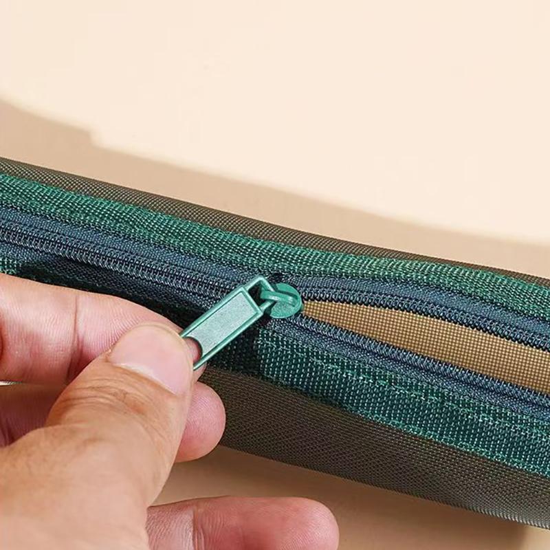 1/5Pcs Vintage Solid Color Mesh Pencil Case Portable Stationery Storage Pouch School Stationery Supplies Student Gifts