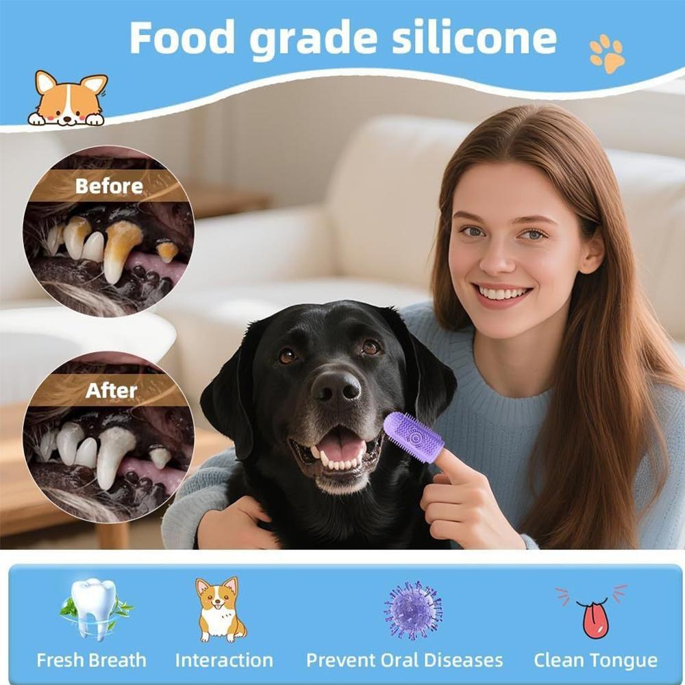 6Pcs 360° Silicone Dog Toothbrush For Teeth Cleaning Dental Care