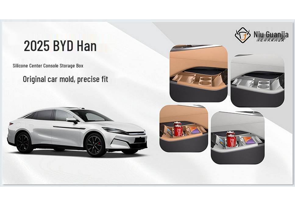 Compatible Silicone Storage Organizer for BYD Han L Car Center Console (25 Models)