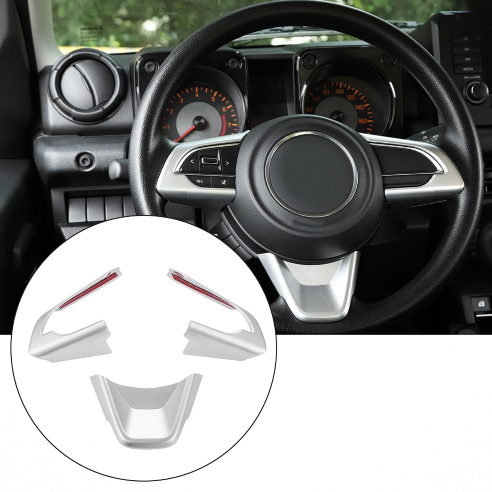 

Steering Wheel Switch Panel Cover for Suzuki Jimny JB64 and Steering Wheel Button Trim Frame Steering Wheel Button Decorative Interior Part for ABS