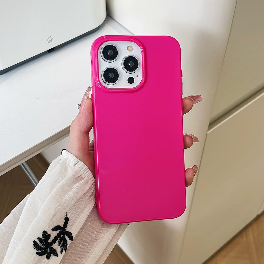 Luxury Glossy Silicone Soft Case For iPhone 16 15 14 13 12 11 Pro Max Plus Candy Color Square Shockproof Cover Ultra-Thin Shell