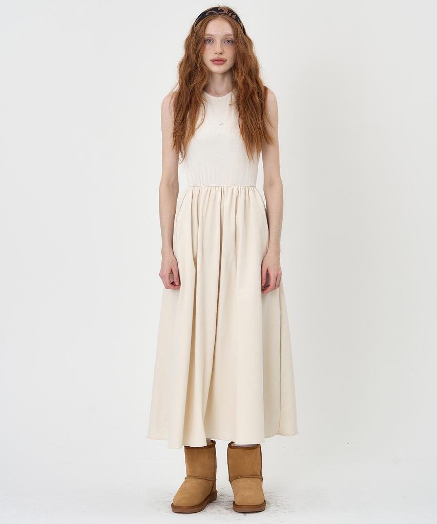 A Bon Winter Layered Long Dress Cream
