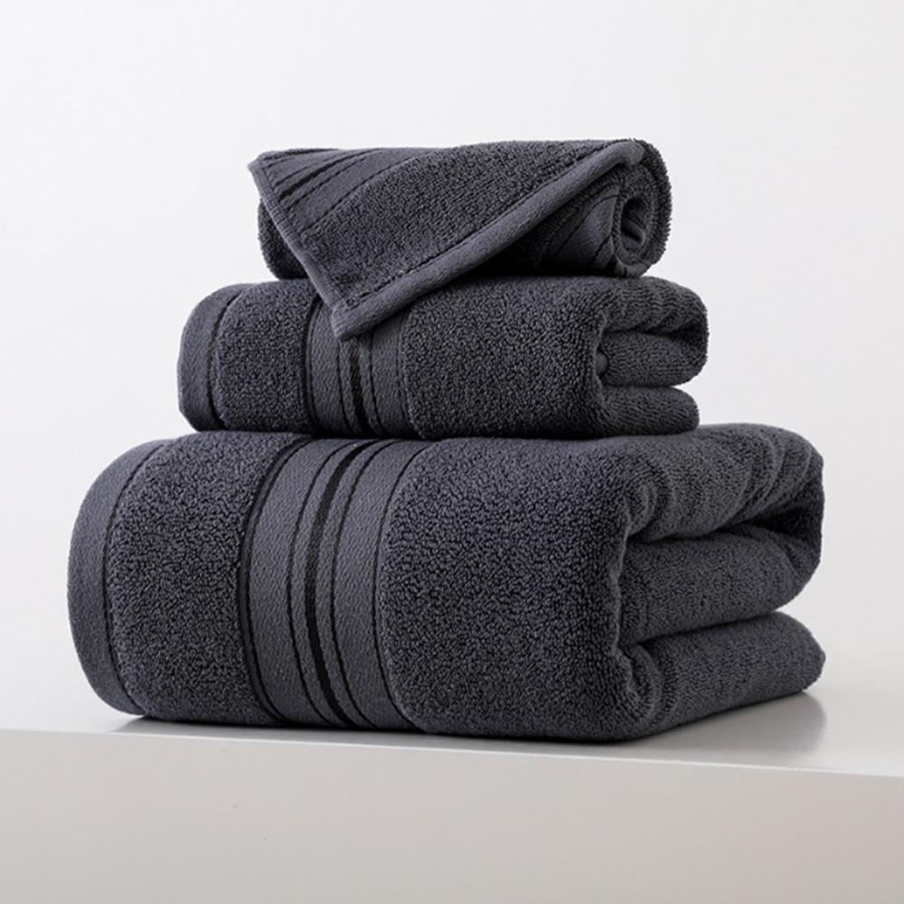 

3 шт. Роскошный хлопковый набор полотенец Ультрамягкий Высоко впитывающий Включает 1 банное полотенце 1 полотенце для рук 1 мочалку Для дома Ванной Other темно-серого