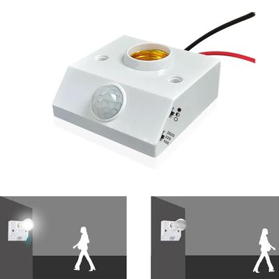 Interrupteur à détecteur de mouvement IR AC220V pour lampe à LED E27, douille de lampe à capteur infrarouge IR de corps humain automatique, douille de lampe murale E27