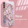 Pink Butterfly Hot-selling Exquisite Beautiful  PhoneCase Glass PhoneCase for Samsung Galaxy S26 S25 S24 S23 S22 FE,Ultra,Plus