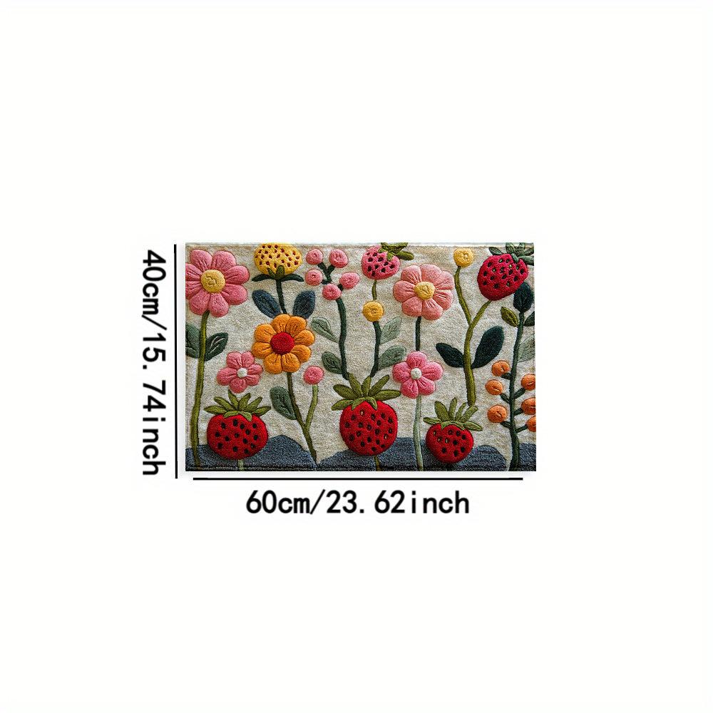 Bathroom Floor Mat Imitation Cashmere Anti-fouling Anti-slip Carpet Foot Mat Flower Pattern