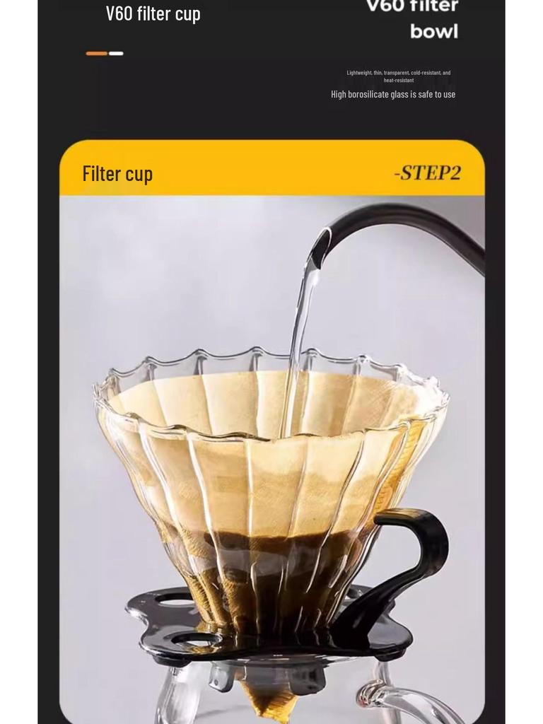 Manual Pour Over Coffee Maker Set with Hand Grinder and Filter Cup