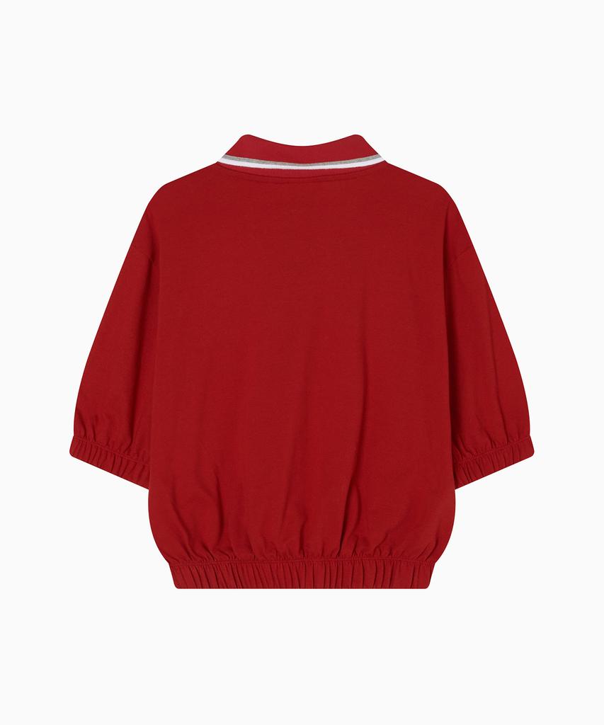 Minasu Pk Crop Banding T Shirt_Red
