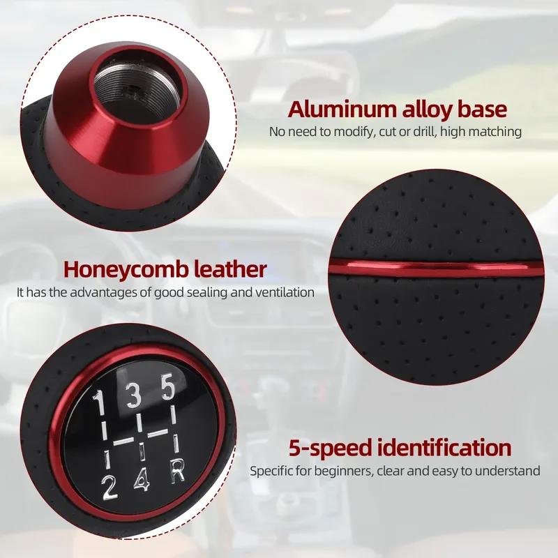 5-Gang-Aluminium-Universal-Auto-Schaltknauf M8 M10 M11 M12 für Schaltgetriebe Automatik-Schalthebel