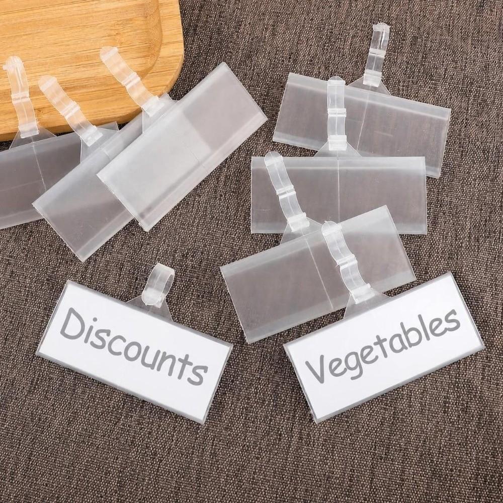 10Pcs Translucent Label Holder Plastic Plastic Hang Tag Price Tag Holder  Retail Store Display