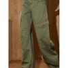 Coolhut Multi-Pocket Workwear Loose Retro American Style Wide-Leg Straight Casual Pants for Women In Autumn and Winter