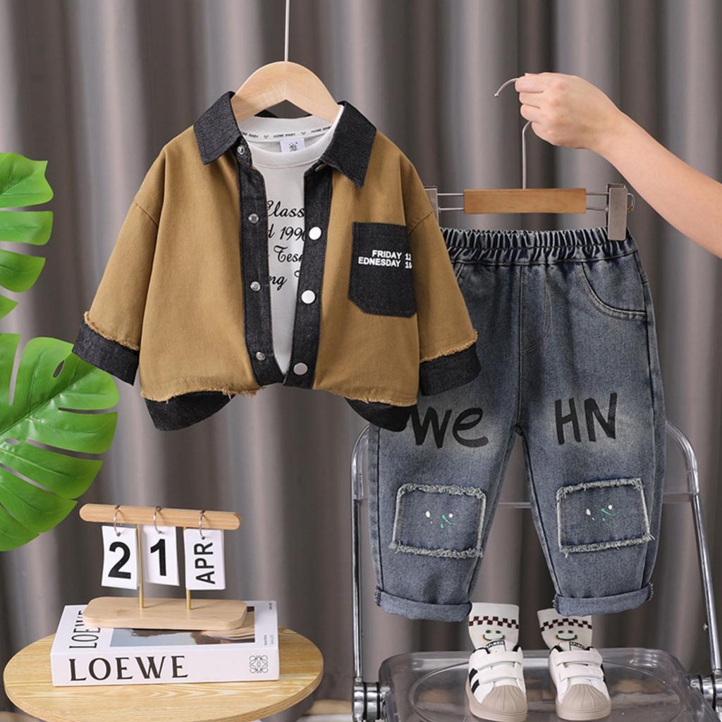 Kids Casual Long-Sleeve Set, Comfortable Daily Wear Outfits