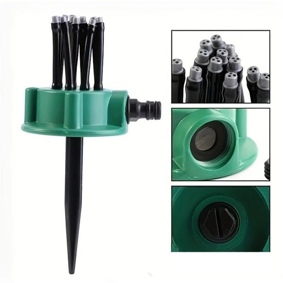 Irrigatore per Prato a 360 Gradi Irrigatore Multi-direzionale per Giardino Irrigatore con Tubo Flessibile Multi-braccio con Ugelli Spray Flessibili per Irrigazione Prato Giardino Tetto