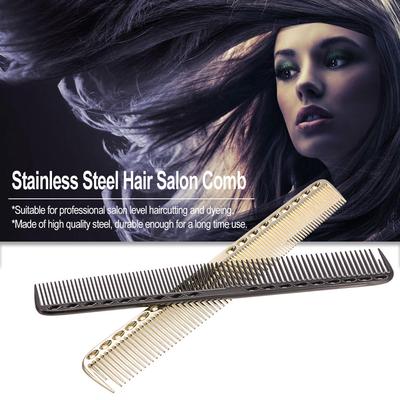 Stainless Steel Hair Comb Professional Hair Salon Hairdressing Steel Comb Hair Cutting Metal Comb
