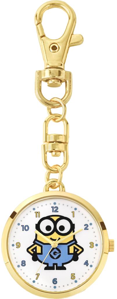 Fieldwork Minions Bob Analog Watch with Japanese Hook for Easy Keychain Bag Normal Movement, Attachment, Watch, Charm, KC, MIN003-1, Women's