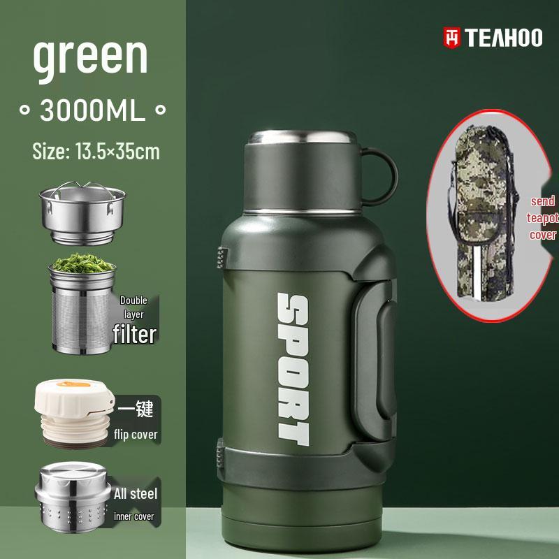 Qihu Large Capacity Stainless Steel Thermos Flask for Outdoor, Car & Home Travel