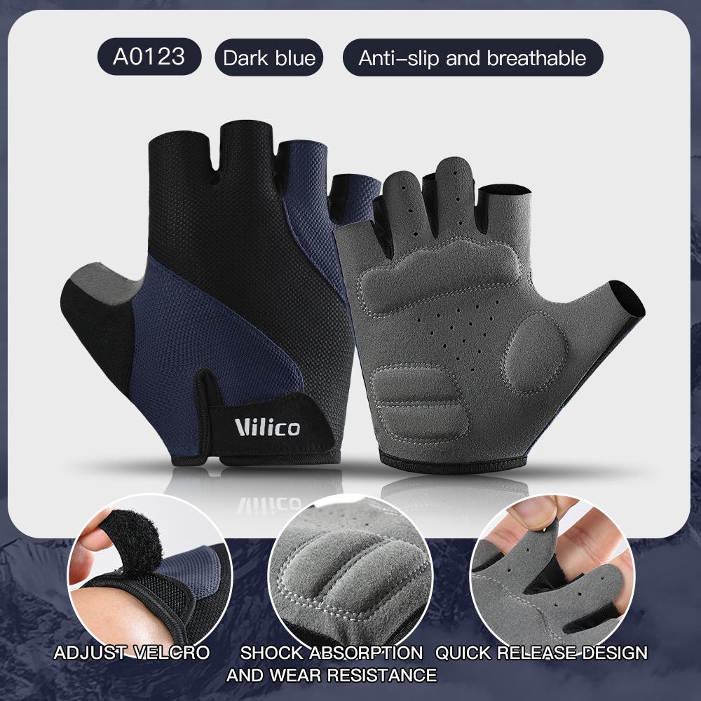 Summer Outdoor Sport Gloves Breathable Anti-slip Half Finger Cycling Bicycle Gloves Shockproof Fitness Sport Training Gloves