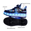 New Invisible Glowing Wheeled Skates Women's Kids Walking Skates Quad Wheel Removable Roller Skates Sporty and Stylish