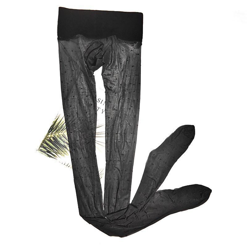 Men's Silky Shiny Ultra-Thin Pantyhose - Seamless Pearlescent Polka Dot Stockings with 360° Glitter