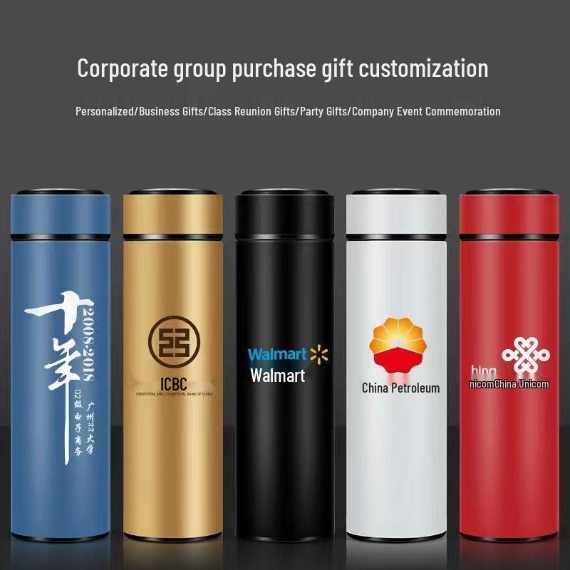 Custom Insulated Stainless Steel Cup with Logo, Engraved Lettering, Temperature Display - Ideal for Events and Souvenirs