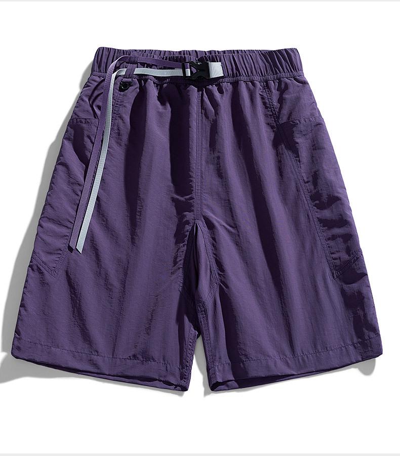 Trendy letní cargo kraťasy 2026 s texturou ledové kůže, přeměnitelné - Neformální design s pěti díly