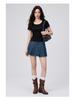 Women's Slim Fit U-Neck Short Sleeve T-Shirt - Flattering Pure Color, New Fashion Trend.