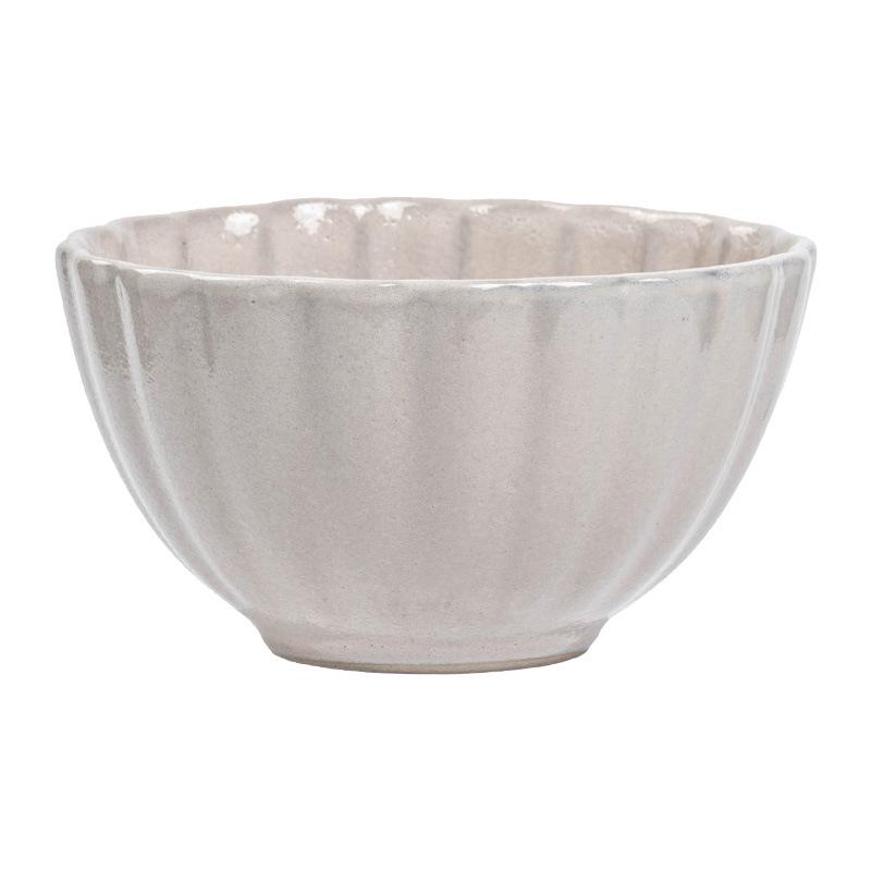 Delicate Petal Small Bowl Ceramic Bowl Rice Bowl Household Eating Bowl Breakfast Bowl Simple Style Tableware Dessert Bowl