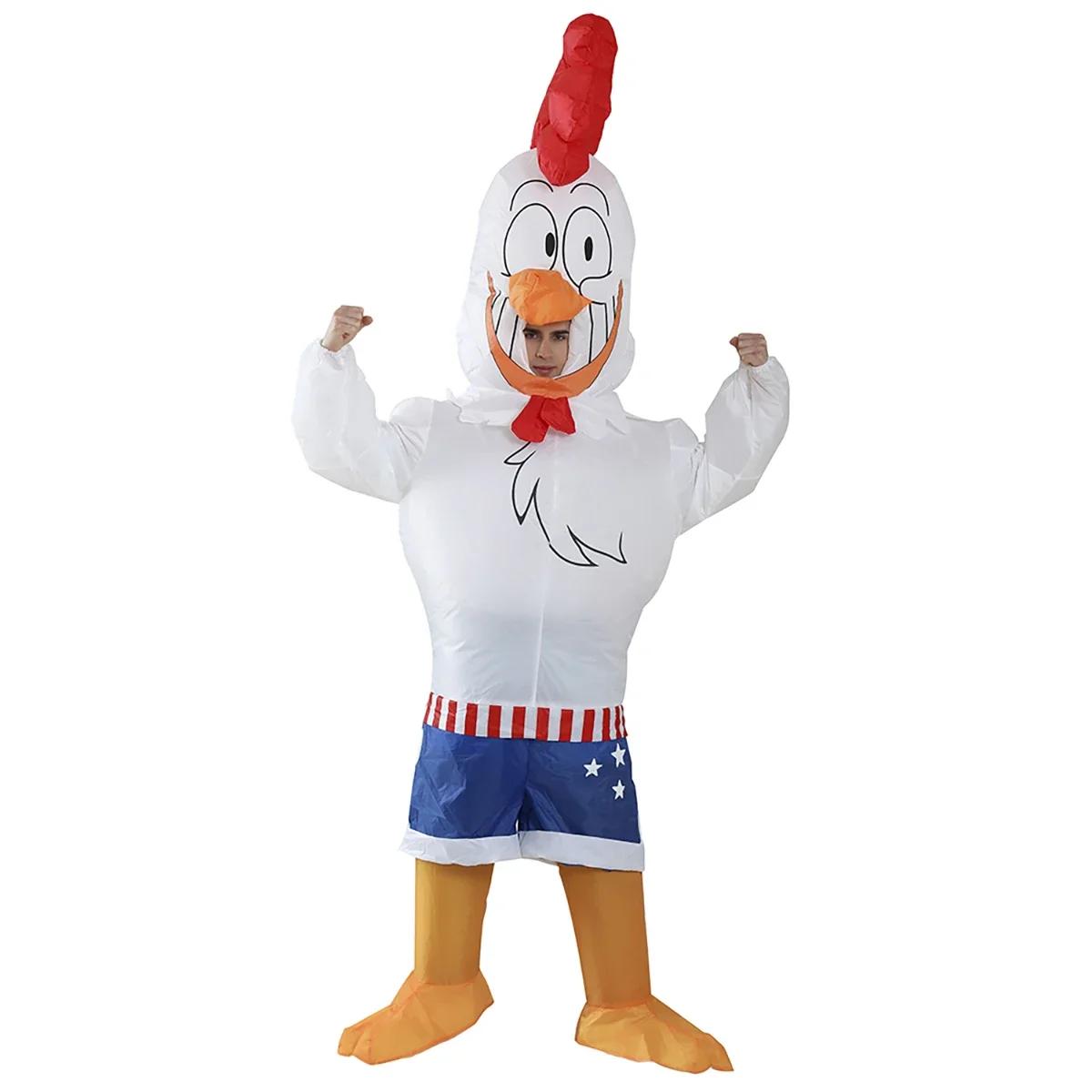 

Надувной костюм взрослого бойцового петуха Пурим Хэллоуин Рождество Маскот Аниме Вечеринка Косплей Костюм Платье Маскарадные костюмы One Size бежевый