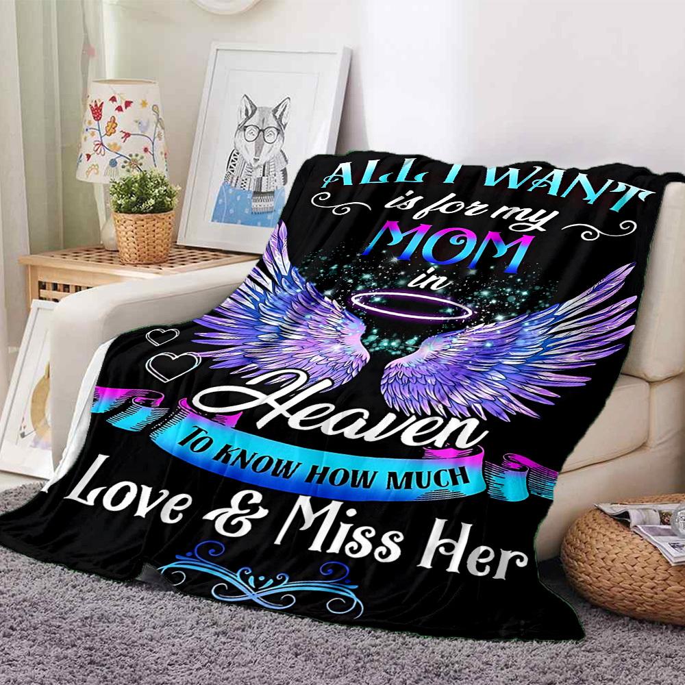 1pc Mom Loved One Tribute Art Print Blanket - Perfect Gift for Birthdays, Christmas & Halloween- Soft, Warm & Versatile yy250909160