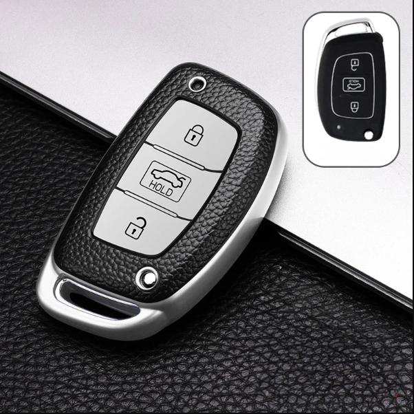 Capa de couro TPU para chave de carro, capa protetora de chaveiro para Hyundai Elantra HB20 I10 I20 I30 IX25 IX35 IX45 TUCSON